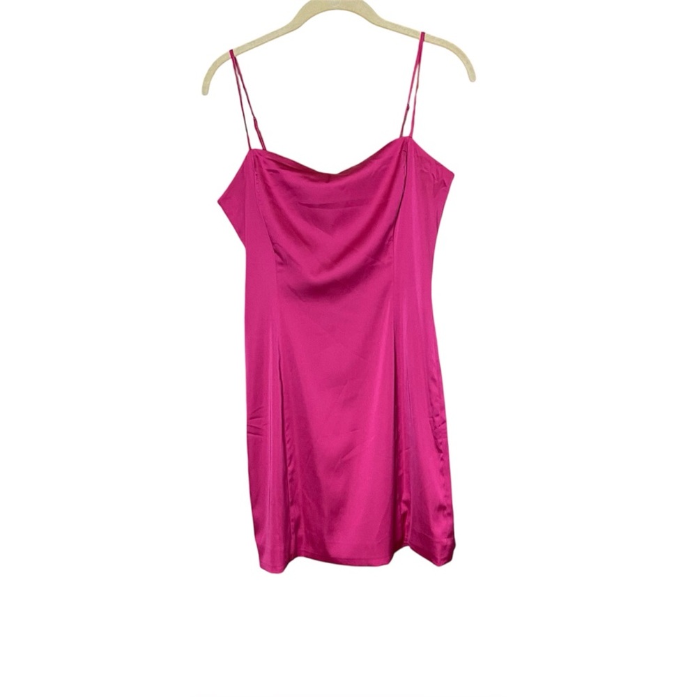 Sunday Best Aritzia Pink Satin Slip Mini Dress Size 8 Silky Barbiecore - Picture 2 of 6